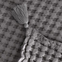 Double Waffle Patterned Quilted Bedspread, Stone Color, 200 x 220 cm