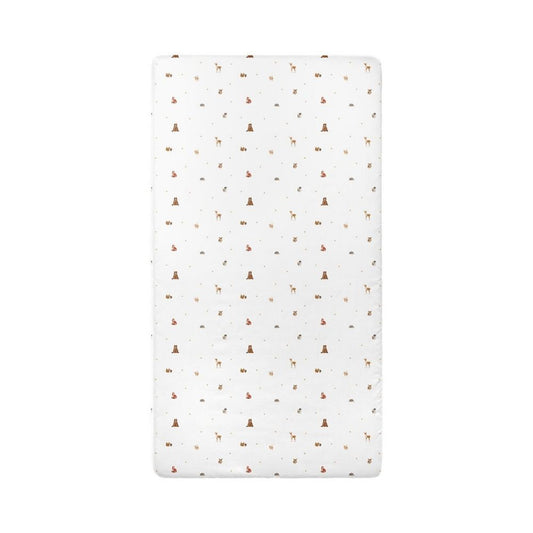 Forest Amigos 100% Cotton Combed Baby Fitted Sheet Set - 70x140x20 cm + 35x45 cm