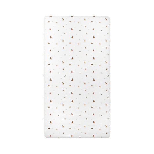 Forest Amigos 100% Cotton Satin Baby Fitted Sheet - 120X200cm