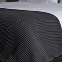 Double Waffle Patterned Quilted Bedspread, Anthracite, 200 x 220 cm