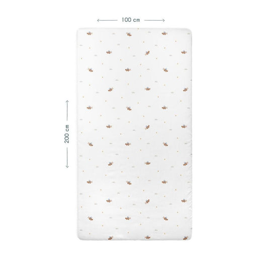 Happy Tony 100% Cotton Satin Elastic Baby Sheet - 100 x 200 cm