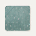 Whale Pattern Embroidered 100% Organic Cotton Velour Swaddle Towel 80 x 80 cm