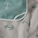 Whale Pattern Embroidered 100% Organic Cotton Velour Swaddle Towel 80 x 80 cm