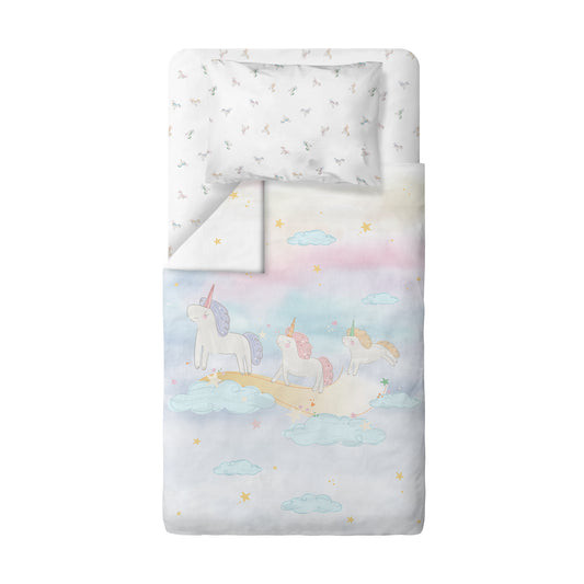Astra 100% Organic Cotton Satin Single Children's Duvet Cover Set