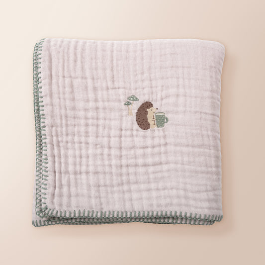 100% Organik Pamuk, Kirpi Nakışlı, Çoban Dikişli, Müslin Battaniye