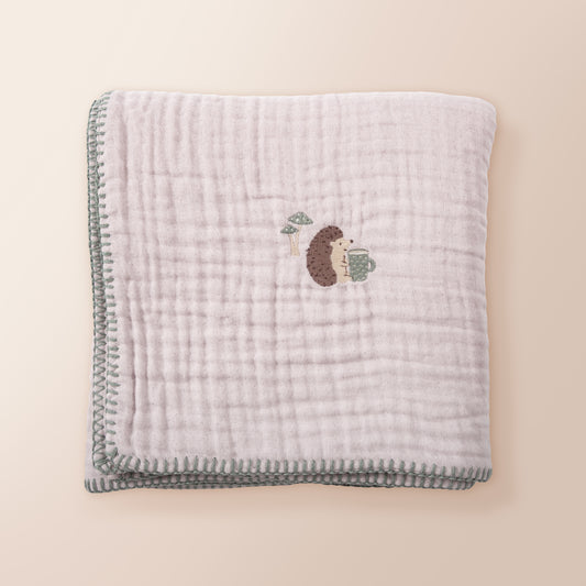 100% Organik Pamuk, Kirpi Nakışlı, Çoban Dikişli, Müslin Battaniye