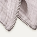 %100 Organik Pamuk Timsah Nakışlı Çoban Dikişli Müslin Battaniye 100 x 100 cm