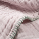 %100 Organik Pamuk Kirpi Nakışlı Çoban Dikişli Müslin Battaniye 100 x 100 cm