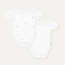 Dino %100 Organik Pamuk 2'li Kısa Kollu Bebek Body Seti