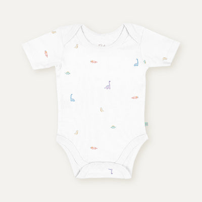 Dino 100% Organic Cotton Short-Sleeved Baby Bodysuit