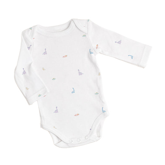 Dino 100% Organik Pamuk Uzun Kollu Bebek Body