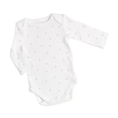 Feather 100% Organic Cotton Long-Sleeve Baby Bodysuit