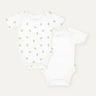Avocado 100% Organic Cotton 2-Piece Short-Sleeve Baby Bodysuit Set