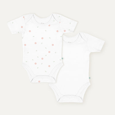 Loulou 100% Organic Cotton 2-Piece Short-Sleeve Baby Bodysuit Set
