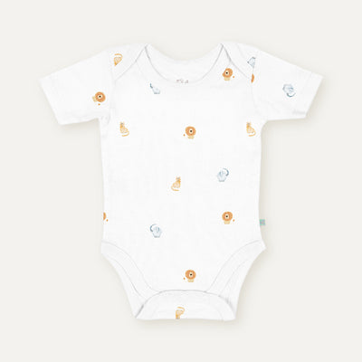 Safari 100% Organic Cotton Short-Sleeved Baby Bodysuit