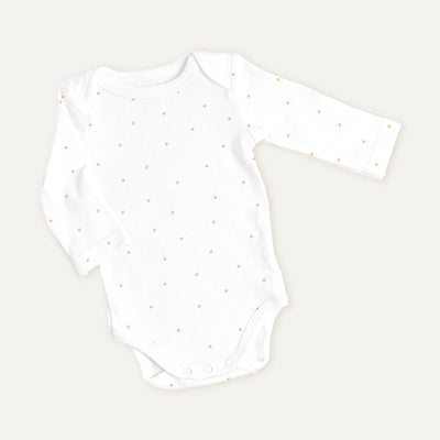Stars 100% Organic Cotton Long-Sleeve Baby Bodysuit