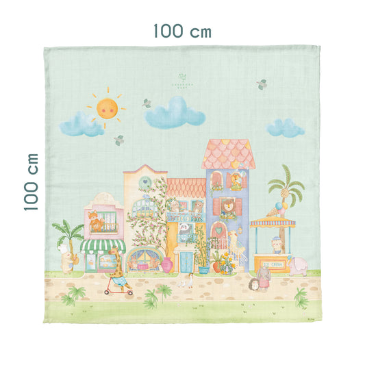 Dolce Villa %100 Organik Pamuk  Müslin Örtü - 100x100