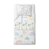 Dino 100% Organic Cotton Satin Single Child Duvet Cover Set