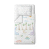 Dino-Bettbezug-Set für Einzelbett, 100 % Bio-Baumwollsatin