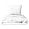 Dino-Bettbezug-Set für Einzelbett, 100 % Bio-Baumwollsatin