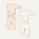 2'li %100 Organik Pamuk Bebek Zıbın Takımı Seti - Somon