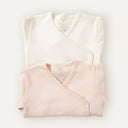 2'li %100 Organik Pamuk Bebek Zıbın Takımı Seti - Somon