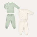 2'li %100 Organik Pamuk Bebek Zıbın Takımı Seti