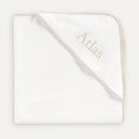 İsme Özel Nakışlı Bej Biyeli %100 Organik Pamuk Bebek Havlu Kundak 80 x 80 cm
