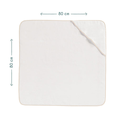 Bej Biyeli 100% Organik Pamuk-İsme Özel Nakışlı Bebek Havlu Kundak - 80x80cm