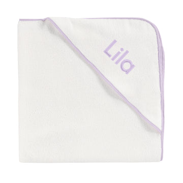 Lila Biyeli 100% Organik Pamuk-İsme Özel Nakışlı Bebek Havlu Kundak - 80x80cm