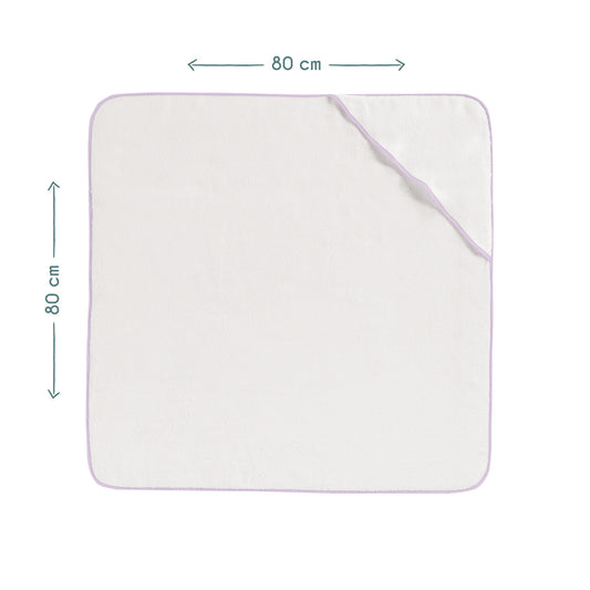 Lila Biyeli 100% Organik Pamuk-İsme Özel Nakışlı Bebek Havlu Kundak - 80x80cm