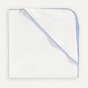 İsme Özel Nakışlı Mavi Biyeli %100 Organik Pamuk Bebek Havlu Kundak 80 x 80 cm