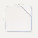 İsme Özel Nakışlı Mavi Biyeli %100 Organik Pamuk Bebek Havlu Kundak 80 x 80 cm