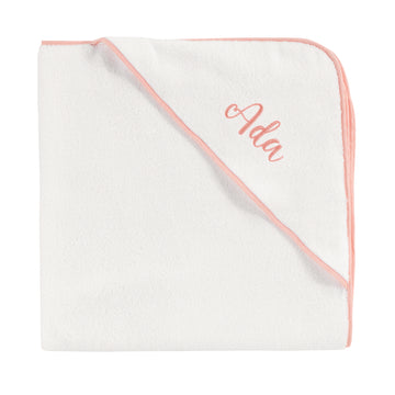 Somon Biyeli 100% Organik Pamuk-İsme Özel Nakışlı Bebek Havlu Kundak - 80x80cm