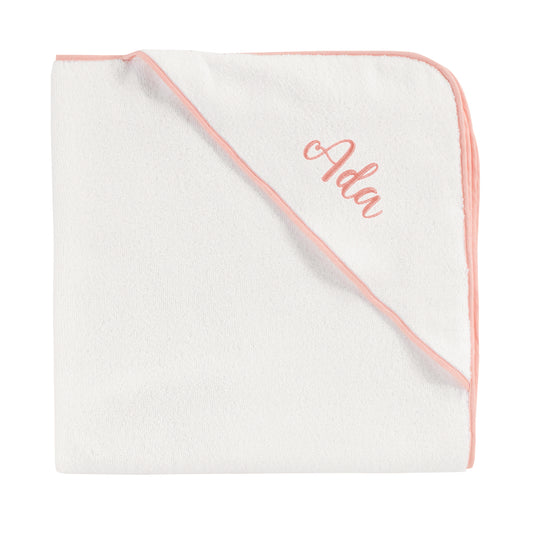 Somon Biyeli 100% Organik Pamuk-İsme Özel Nakışlı Bebek Havlu Kundak - 80x80cm