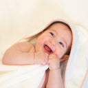 İsme Özel Nakışlı Somon Biyeli %100 Organik Pamuk Bebek Havlu Kundak 80 x 80 cm