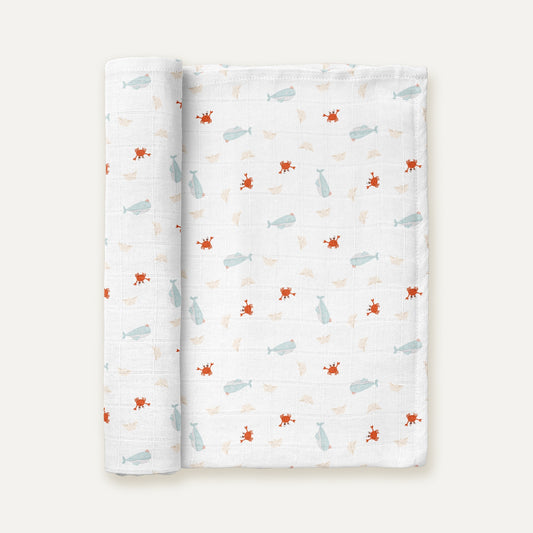 Boubou 100% Organic Cotton Washed Muslin Blanket - 115x115 cm