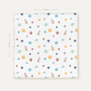 Space Planet %100 Organik Pamuk Yıkanmış Müslin Örtü 115 x 115 cm