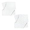 Aqua Embroidered 100% Cotton Muslin Blanket Set (90x90 cm 2-piece)