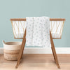 Aqua Embroidered 100% Cotton Muslin Blanket Set (90x90 cm 2-piece)