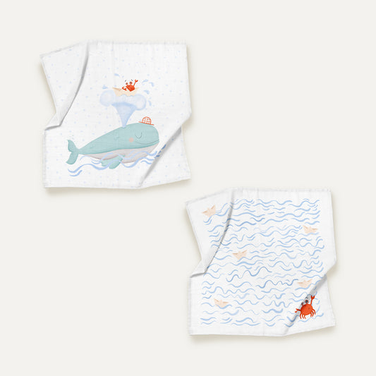 Boubou 100% Organik Pamuk Müslin Örtü Seti (90x90 cm 2'li)