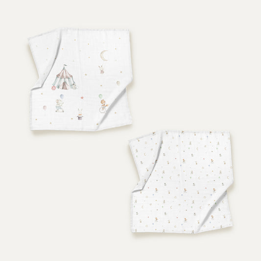 Circus %100 Organik Pamuk Müslin Örtü Seti (90x90cm 2'li)
