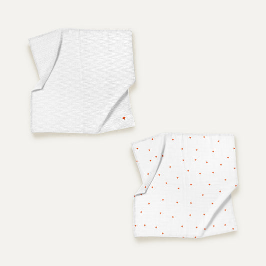 Cool Fox Nakışlı 100% Organik Pamuk Müslin Örtü Seti (90x90 cm 2'li)