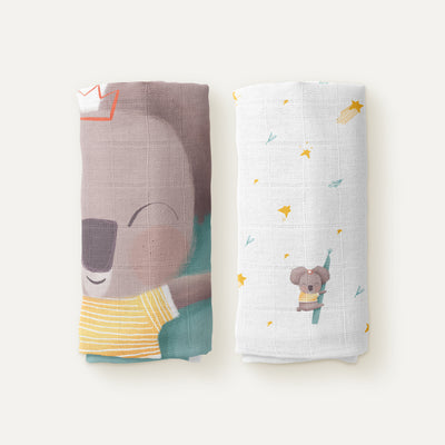 Koko 100% Organic Cotton Muslin 2-Piece Cover Set 90 x 90 cm