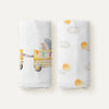 Loco Voyage 100% Organic Cotton Muslin Blanket Set (90x90 cm, 2-piece)