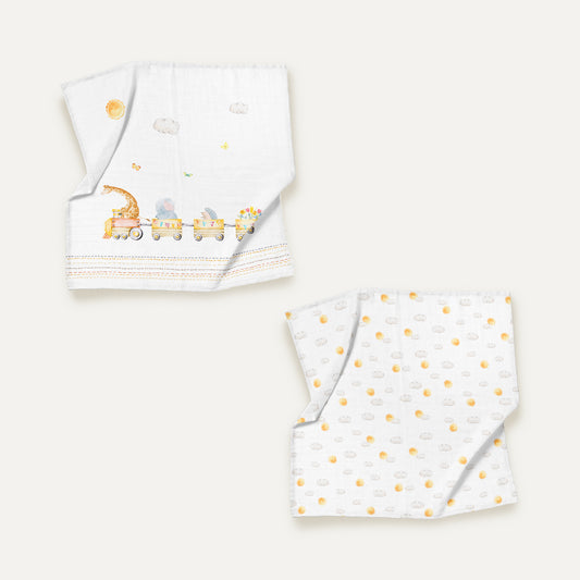 Loco Voyage 100% Organik  Pamuk Müslin Örtü Seti (90x90 cm 2'li)