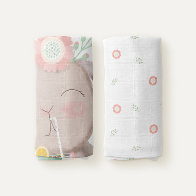 Loulou 100% Organic Cotton Muslin 2-Piece Cover Set 90 x 90 cm