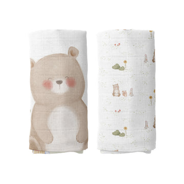 Moni 100% Cotton Muslin Blanket Set (90x90cm 2-Piece)