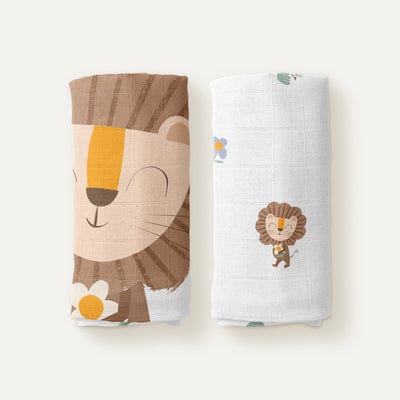 Simba 100% Organic Cotton Muslin 2-Piece Cover Set 90 x 90 cm