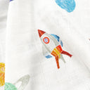 Space Planet %100 Organik Pamuk Müslin 2'li Örtü Seti 90 x 90 cm